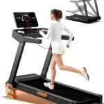 Foldable Treadmill for Home with 20% Incline, 14KM/H Treadmill with Handle