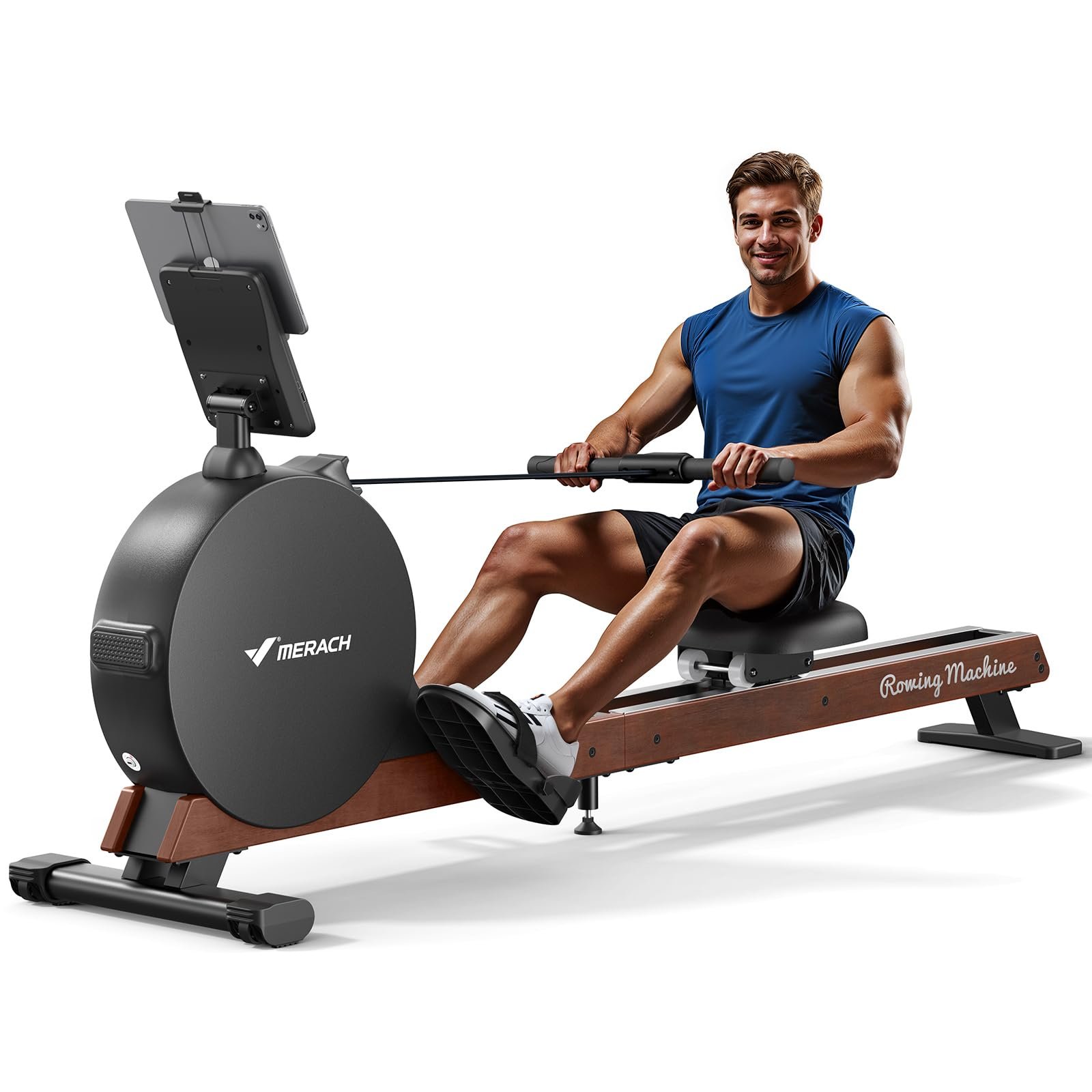 61rKvdVGBlL MERACH Magnetic Rowing Machine 60 KG Resistance Smart 16 Levels&App Control - Image 1