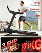 Foldable Treadmill for Home with 20% Incline, 14KM/H Treadmill with Handle - Image 3
