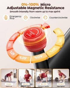 2026 Exercise Bike with Touchscreen, App, 0–100% Magnetic Resistance, 15 kg Flywheel, 170 kg Capacity - Image 4