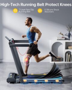 6-in-1 Folding Treadmill, 12% Incline, 2.5HP, 16 km/h, Dual LED, App & Bluetooth - Image 4