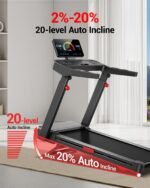 Foldable Treadmill for Home with 20% Incline, 14KM/H Treadmill with Handle - Image 2