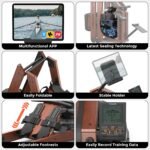 YOSUDA Foldable Wood Rowing Machine, Water Resistance, App Connected, 182 kg Capacity - Image 5