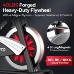 JOROTO X2 Indoor Exercise Bike, Magnetic Resistance, 18 kg Flywheel, 160 kg Capacity - Image 2