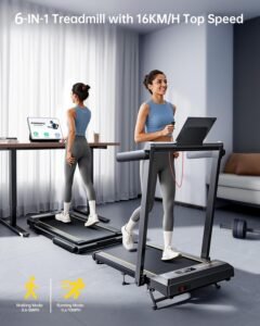 6-in-1 Folding Treadmill, 12% Incline, 2.5HP, 16 km/h, Dual LED, App & Bluetooth - Image 2