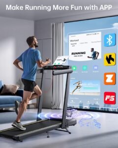 6-in-1 Folding Treadmill, 12% Incline, 2.5HP, 16 km/h, Dual LED, App & Bluetooth - Image 8