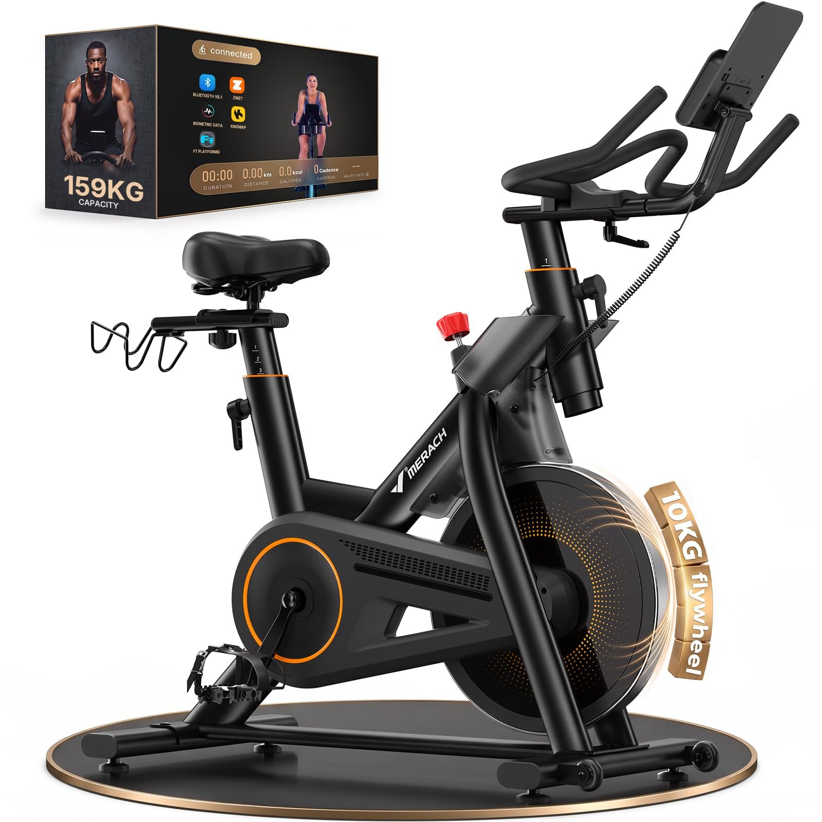 71NU69z5xxL MERACH Heavy Duty Magnetic Exercise Bike with 10kg Flywheel - Image 1