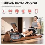 JOROTO Wooden Foldable Rowing Machine, Water Resistance, Bluetooth, 400 lb Capacity - Image 7