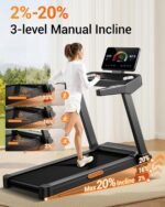 Foldable Treadmill for Home with 20% Incline, 14KM/H Treadmill with Handle - Image 4
