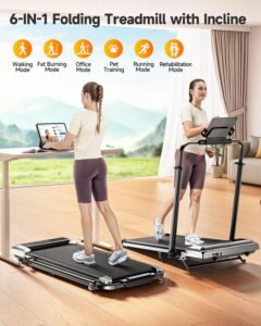 6-in-1 Folding Walking Pad, 1–12% Incline, Retractable Handrail, App & Remote - Image 5