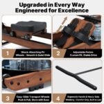 Dripex 14L Water Rower 12-Blade 150kg Wooden Bluetooth Holder Foldable Home - Image 6