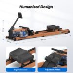 MERACH Foldable Wood Rowing Machine, Water Resistance, Monitor, App, 180 kg Capacity - Image 8