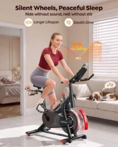 2026 Exercise Bike with Touchscreen, App, 0–100% Magnetic Resistance, 15 kg Flywheel, 170 kg Capacity - Image 5