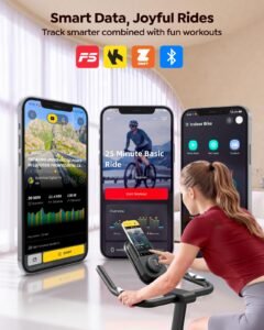 2026 Exercise Bike with Touchscreen, App, 0–100% Magnetic Resistance, 15 kg Flywheel, 170 kg Capacity - Image 2