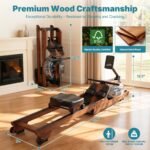 Dripex 14L Wooden Water Rower 12-Blade 150kg Bluetooth Tablet Foldable Gym - Image 6
