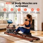 YOSUDA Foldable Wood Rowing Machine, Water Resistance, App Connected, 182 kg Capacity - Image 8