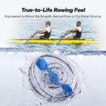 MERACH Foldable Wood Rowing Machine, Water Resistance, Monitor, App, 180 kg Capacity - Image 3
