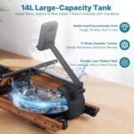 Dripex 14L Wooden Water Rower 12-Blade 150kg Bluetooth Tablet Foldable Gym - Image 2