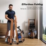 MERACH Foldable Wood Rowing Machine, Water Resistance, Monitor, App, 180 kg Capacity - Image 2
