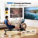 MERACH Magnetic Rowing Machine, 16 Resistance Levels, Dual Rails, App Compatible, 158 kg Capacity - Image 5