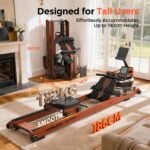 YOSUDA Foldable Wood Rowing Machine, Water Resistance, App Connected, 182 kg Capacity - Image 4
