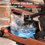 YOSUDA Foldable Wood Rowing Machine, Water Resistance, App Connected, 182 kg Capacity - Image 6