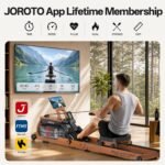 JOROTO Wooden Foldable Rowing Machine, Water Resistance, Bluetooth, 400 lb Capacity - Image 4