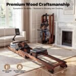 Dripex 14L Water Rower 12-Blade 150kg Wooden Bluetooth Holder Foldable Home - Image 5