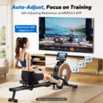 MERACH Magnetic Rowing Machine, 16 Resistance Levels, Dual Rails, App Compatible, 158 kg Capacity - Image 3