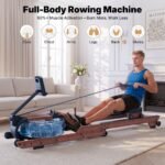 Dripex 14L Water Rower 12-Blade 150kg Wooden Bluetooth Holder Foldable Home - Image 3