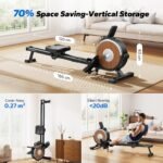 MERACH Magnetic Rowing Machine, 16 Resistance Levels, Dual Rails, App Compatible, 158 kg Capacity - Image 8