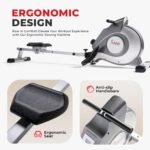 Sunny Health & Fitness Magnetic Rowing Machine, Extended-Rail Home Rower - Image 6