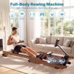 Dripex 14L Wooden Water Rower 12-Blade 150kg Bluetooth Tablet Foldable Gym - Image 4